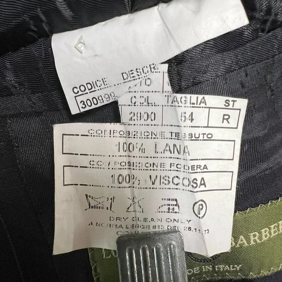 Luciano‎ Barbera Suit Jacket Mens 44R Blazer Dark Gray Striped Wool Italy - Picture 8 of 13